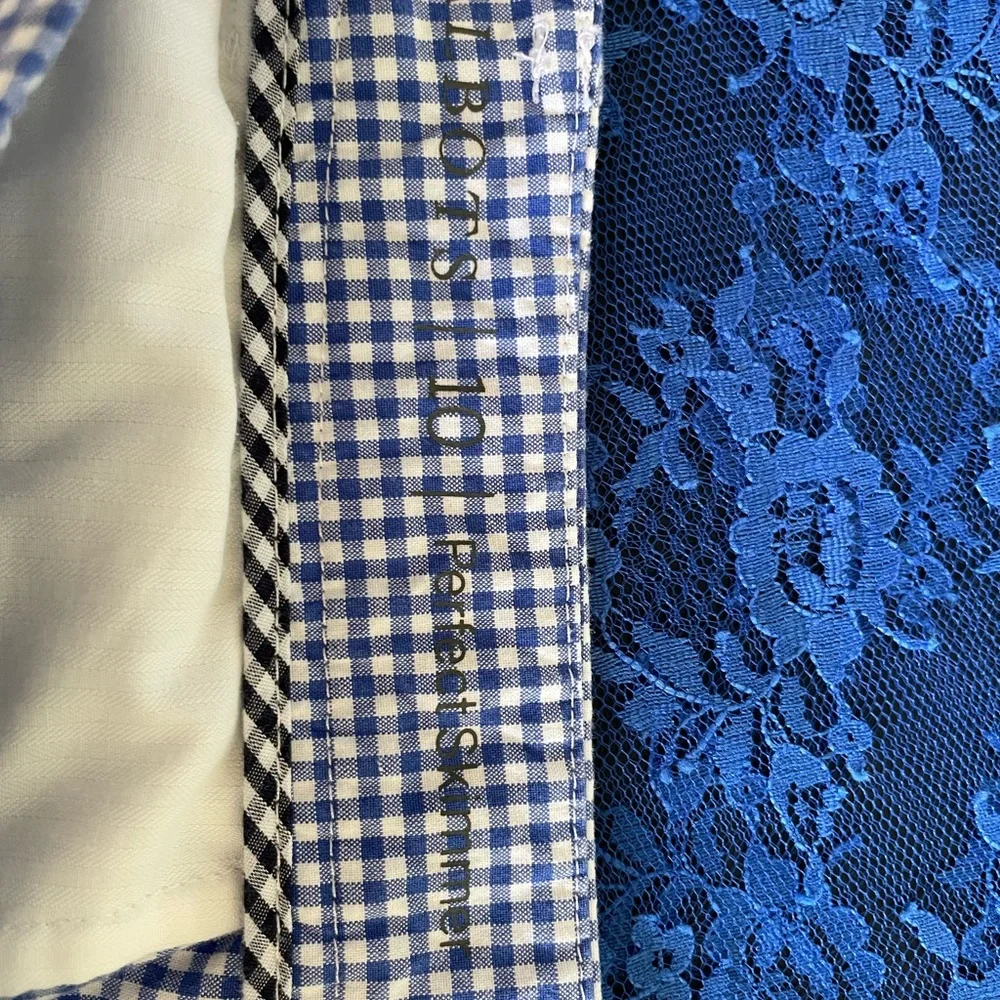 Talbots Blue and White Gingham Capris, Size 10